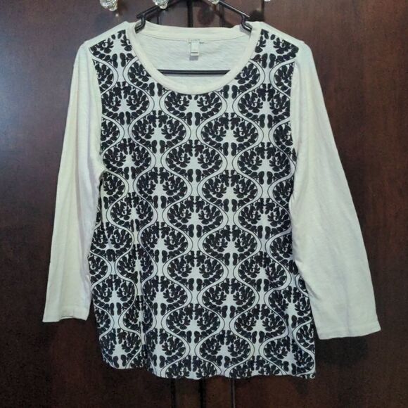 J.Crew embroidery black work top - Picture 1 of 4